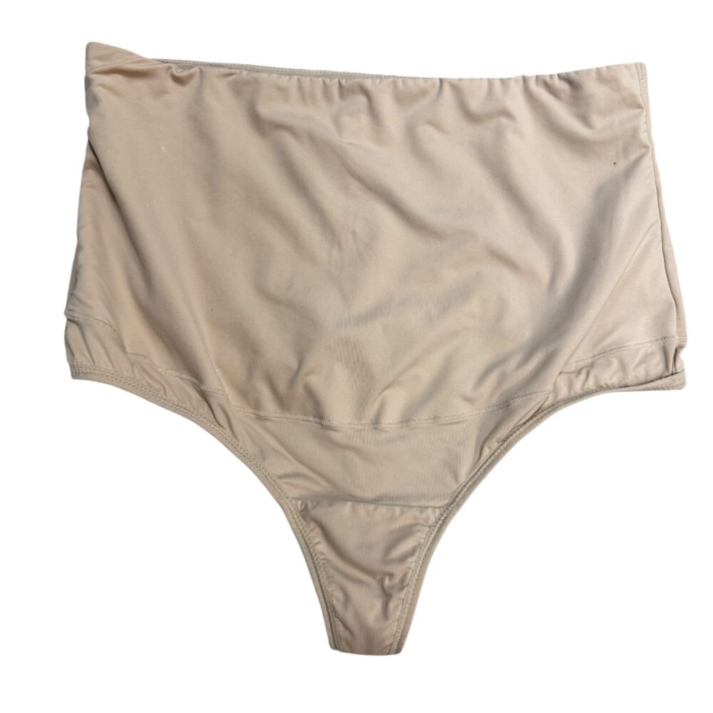 Amazon Beige High Waisted Thong Shapewear Size M – Seamless Tummy Control - NWOT